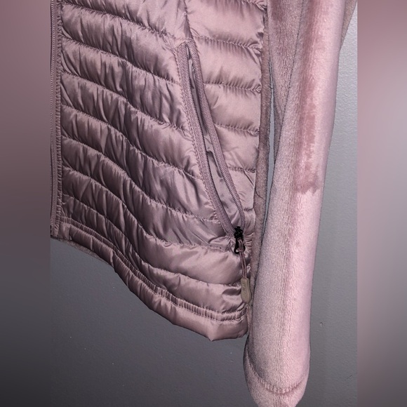 32 Degrees Dusty Pink Blush Ladies Mixed Media Plush Fuzzy Down Jacket - Picture 2 of 8